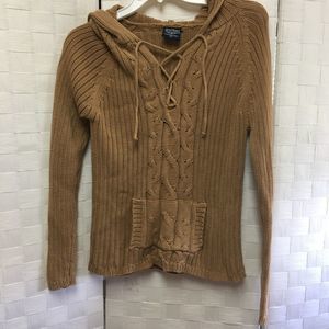 steve & barry's lace up hooded sweater size XL